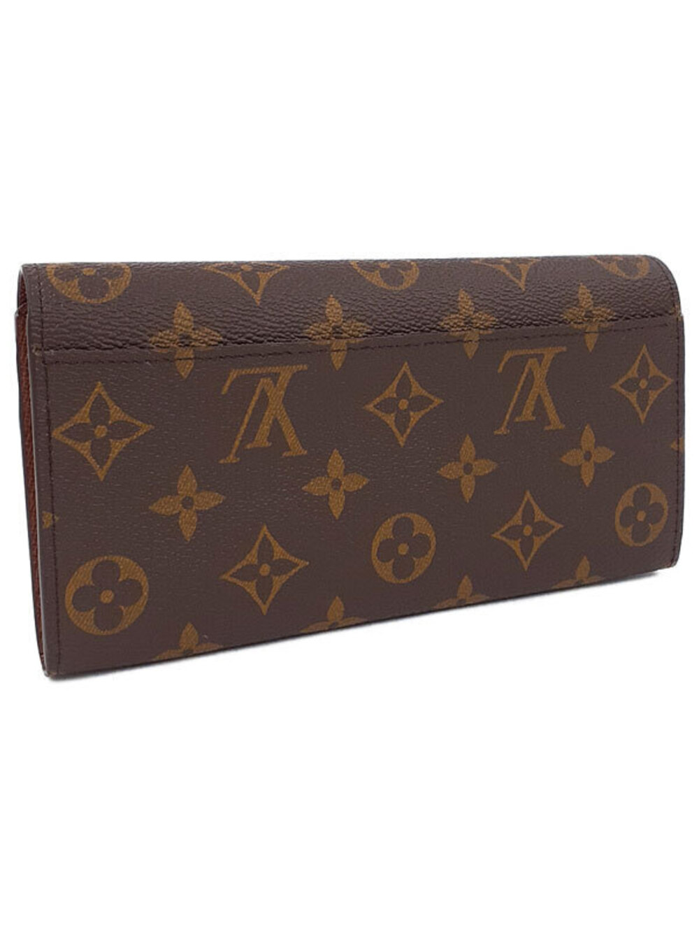 Louis Vuitton Bi Long Monogram Wallet Sarah fold Portefeuille Brown